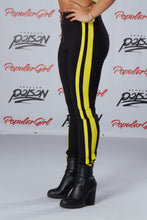 MISGUIDED black zip front double stripe leggings